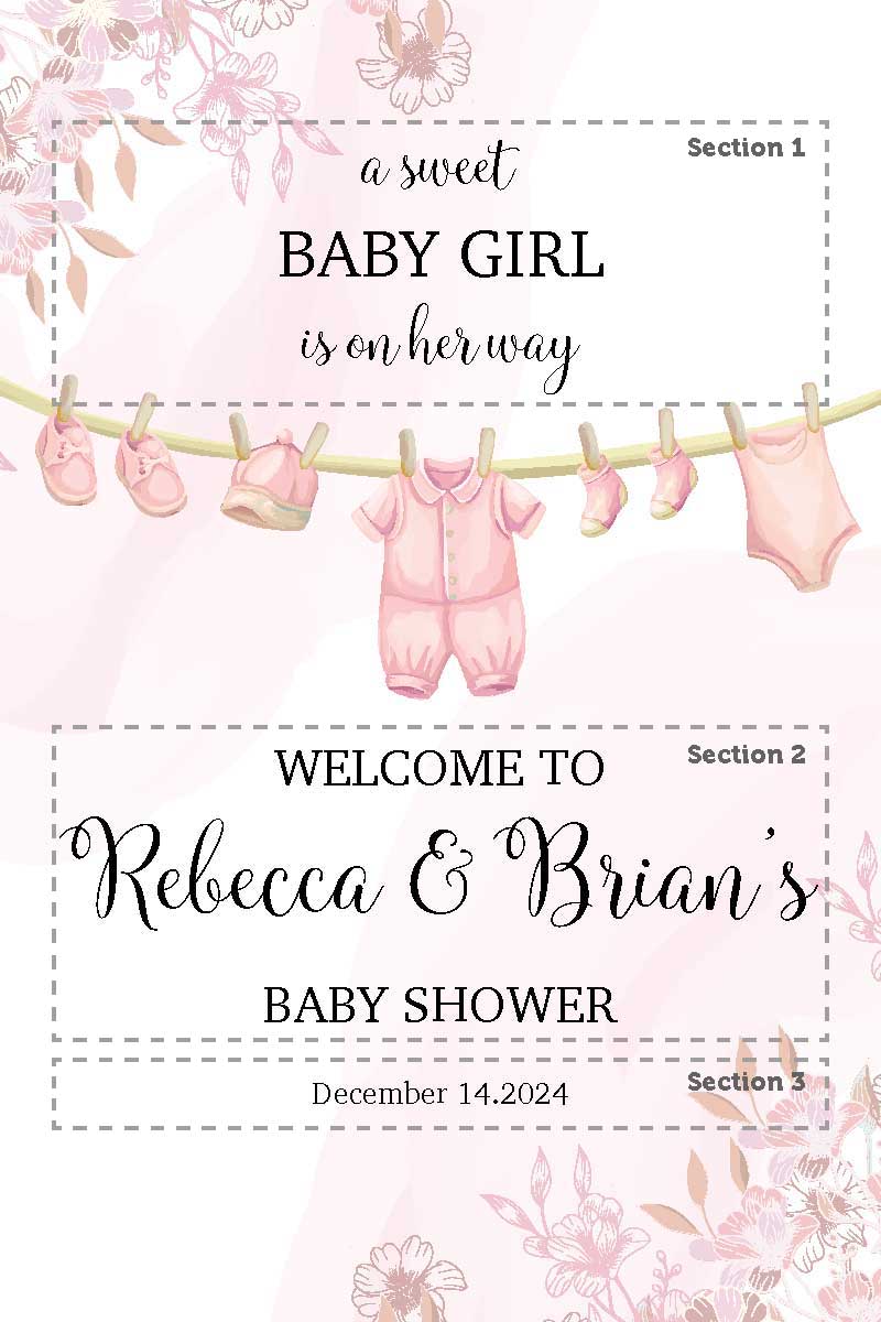 Baby Shower 226 Welcome Board Small - 90cm x 60cm