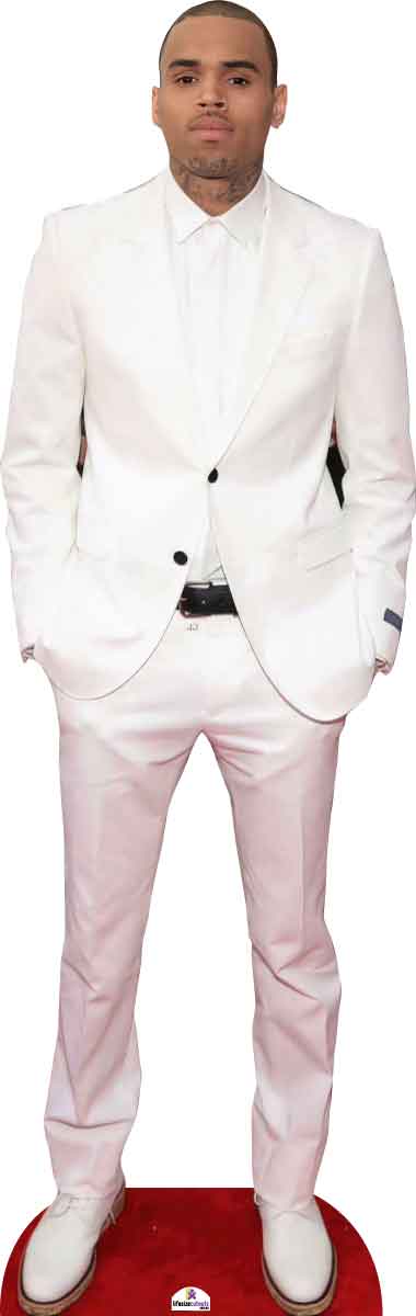 Chris Brown 422 White Suit Celebrity Cutout