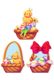 Easter Basket 090 Cardboard Cutout Set of 3