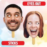 Custom Face Masks - Face on a Stick (If you just need 1 mask for each photo uploaded)