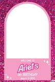 Pink Glitter Effect Selfie Frame Small - 90cm x 60cm