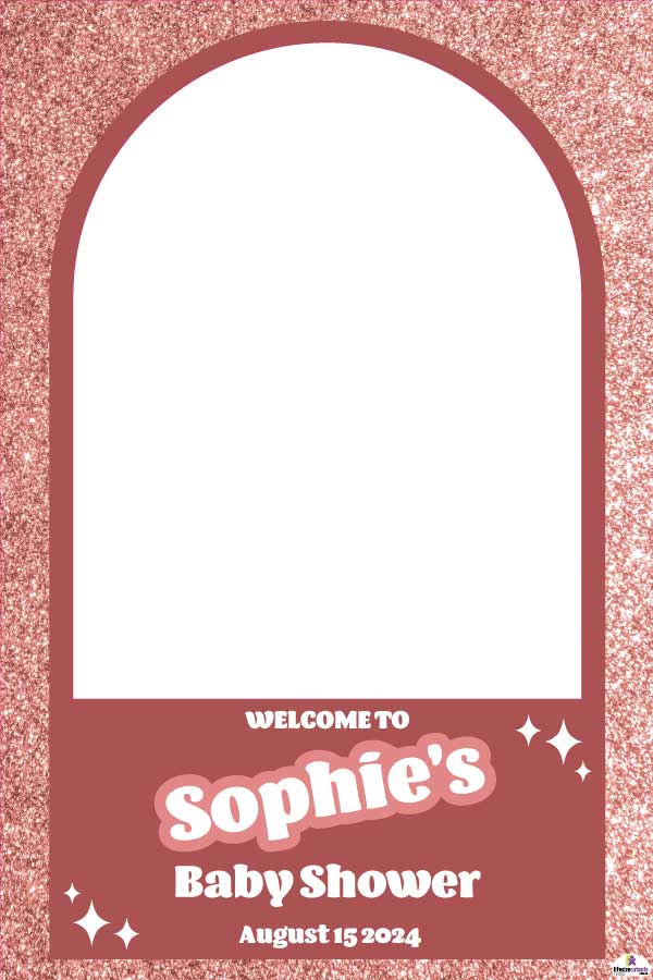 Rose Gold Glitter Effect Selfie Frame Small - 90cm x 60cm