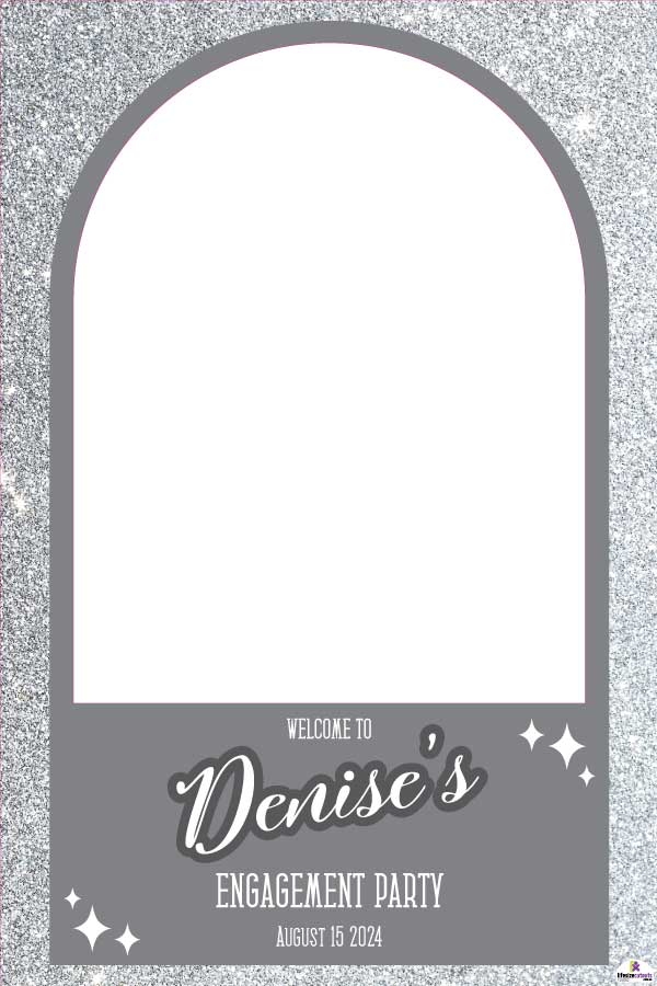 Silver Glitter Effect Selfie Frame Small - 90cm x 60cm