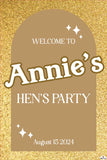 Gold Glitter Effect Welcome Board Small - 90cm x 60cm