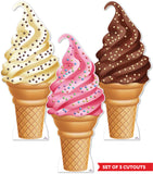 Ice Cream 255 Cardboard Cutout Set of 3