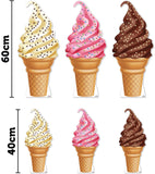 Ice Cream 255 Cardboard Cutout Set of 3