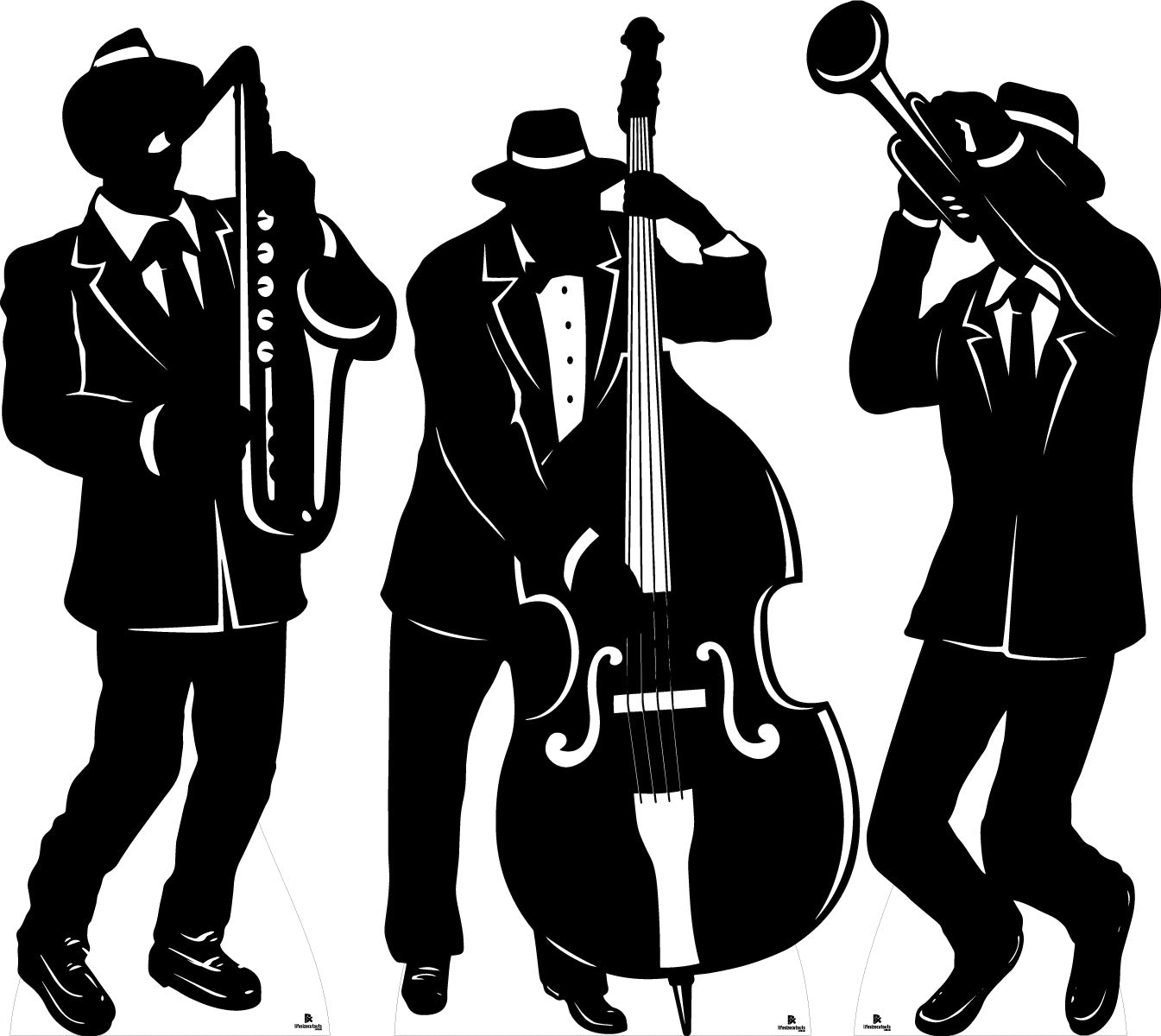 Jazz Trio Silhouette Set Cardboard Cutout | LifesizeCutouts