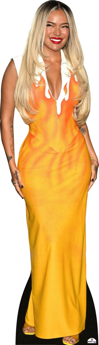 Karol G Orange Dress 942 Celebrity Cutout