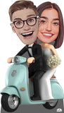 Married Couple with Custom Cartoon Head Cutout