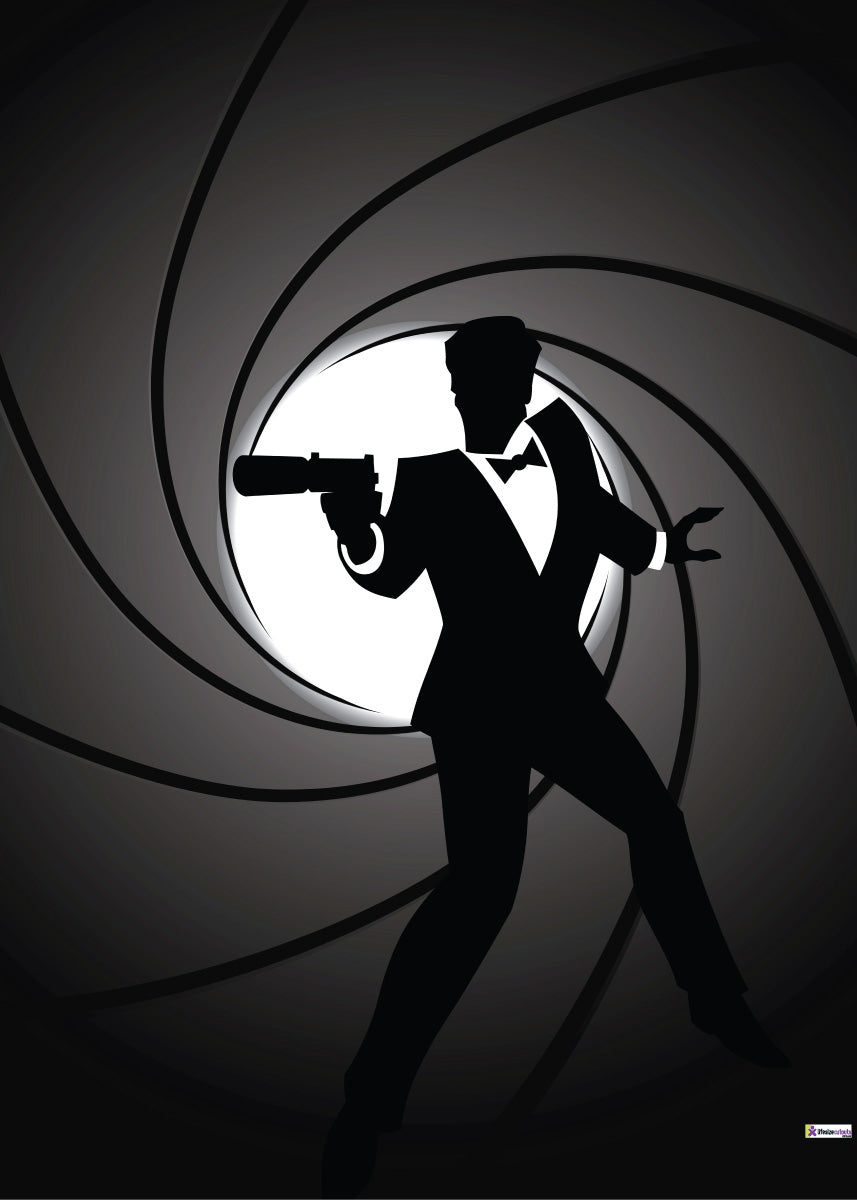 James Bond Swirl 001 Backdrop Banner - 2m H x 1.5m W