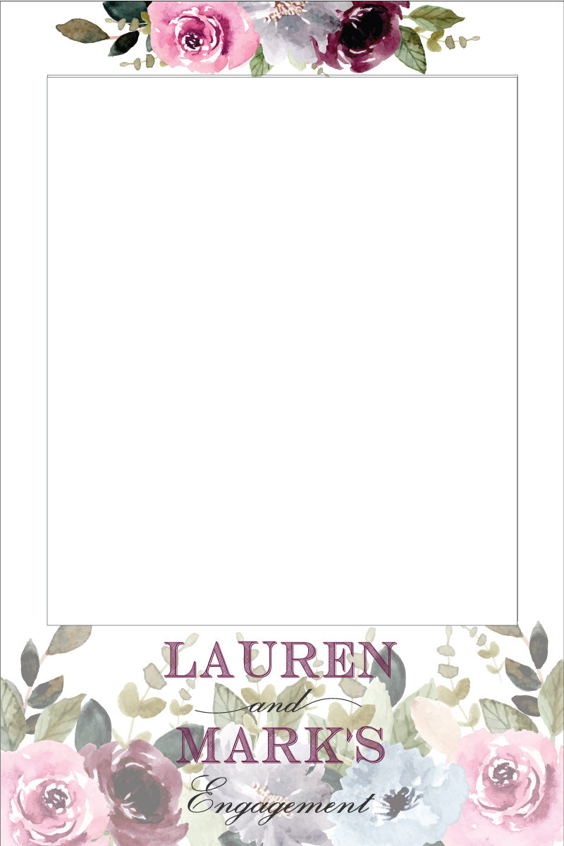 Burgundy Pink Floral 325 Selfie Frame - 90cm x 60cm