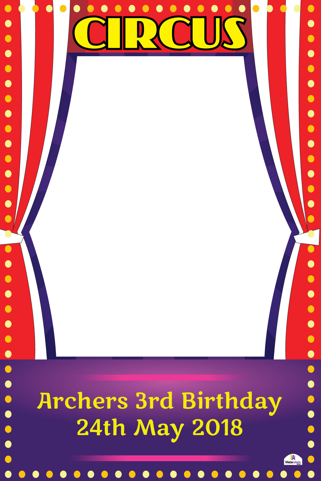 Circus Theme Selfie Frame - 115cm x 80cm