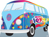 Hippie Flower Power Van Standin Cardboard Cutout - Large 2 Panel Size