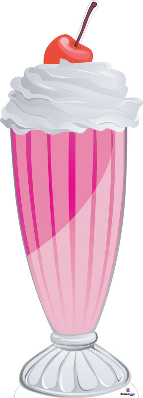 Strawberry Milkshake Cardboard Cutout