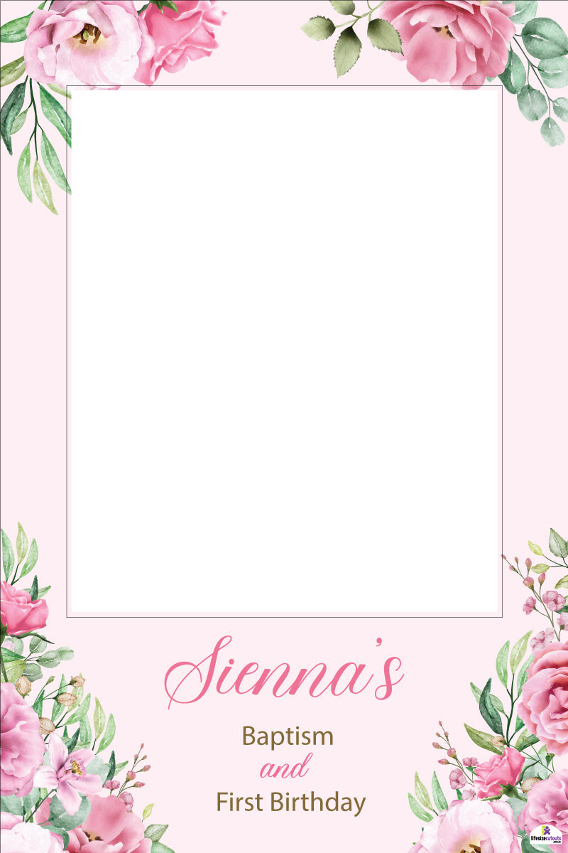 Pink Flowers 305 - Selfie Frame - 90cm x 60cm