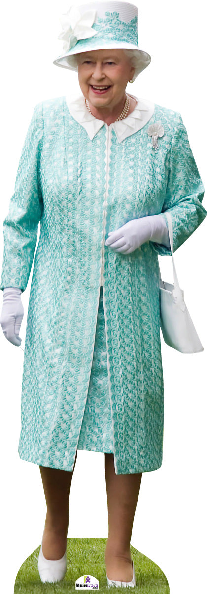 Queen Elizabeth ll In Aqua 293 Cardboard Cutout