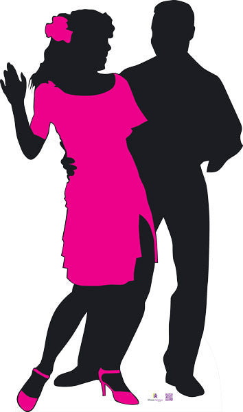 Silhouette - Dancers With Colour - Dance Party Theme Cardboard Cutout 0103